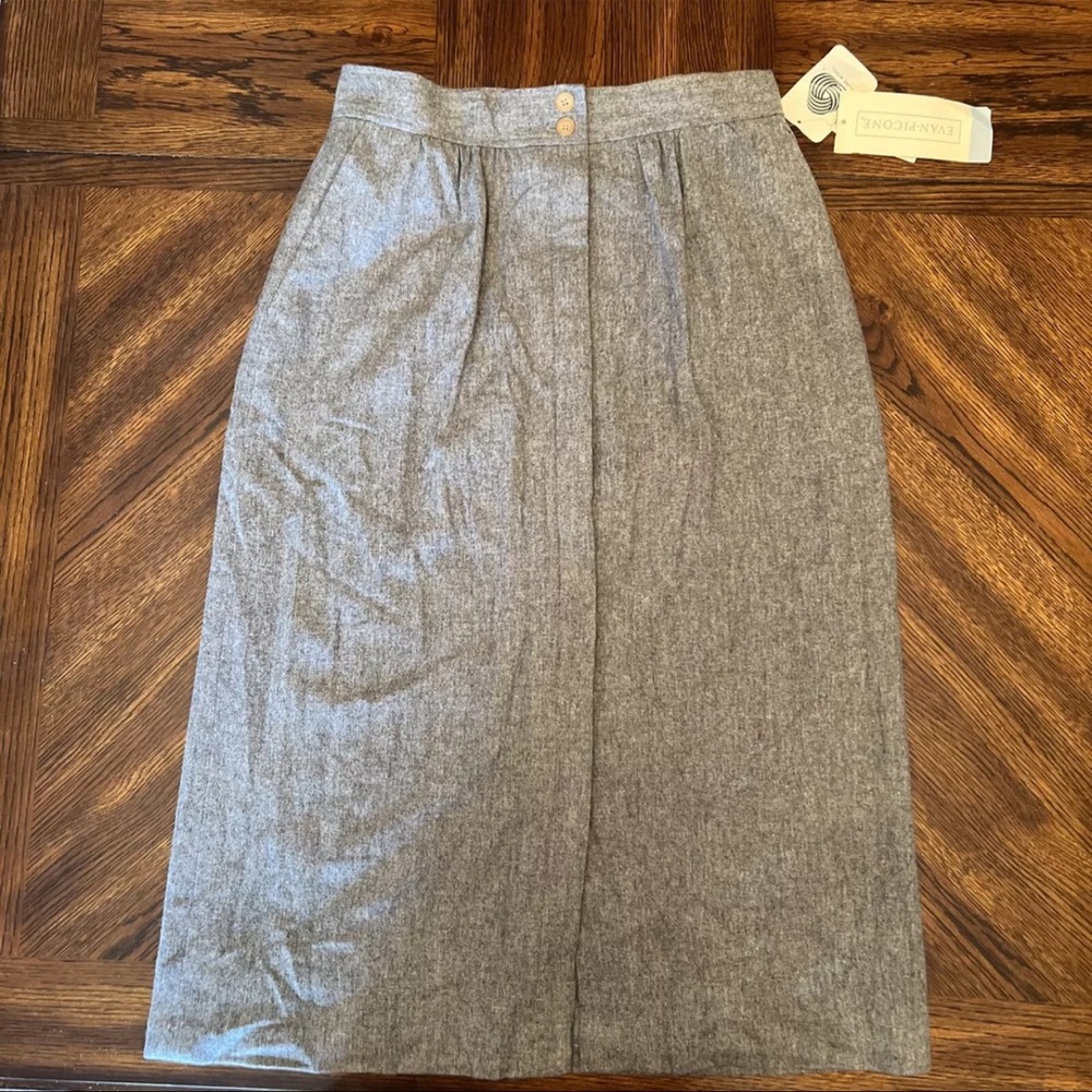 Vintage 1980 Gray Wool Skirt